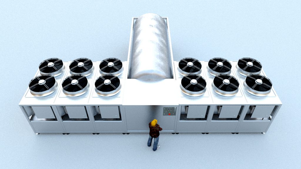 CWC80 - Konfigurationsbeispiel, 2*3 Chiller-Blöcke an zentralem Tankblock